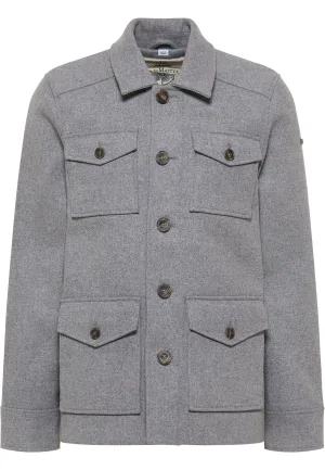 Dreimaster Tussenjas gemaakt van een wolmix tuxe Heren grijs melange