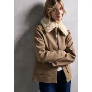 Street One Studio Dames Wol-look jas in Bruin