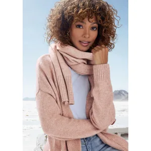 Vivance Vest van knuffelige breikwaliteit, cardigan (set, Met sjaal)