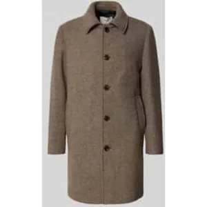 Selected Homme Regular fit lange wollen jas met platte kraag, model ‘ARCHIVE’