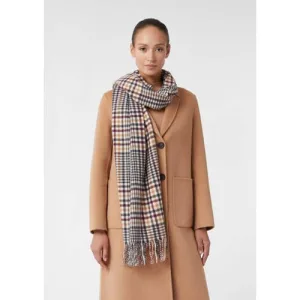 comma geruite sjaal beige