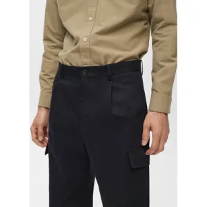 Mango Man regular casual broek donkerblauw