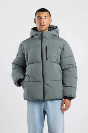 America Today gewatteerde jas groen