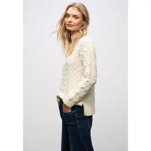 Street One Dames Jumper met kabelpatroon in Beige