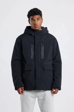 America Today gewatteerde jas zwart