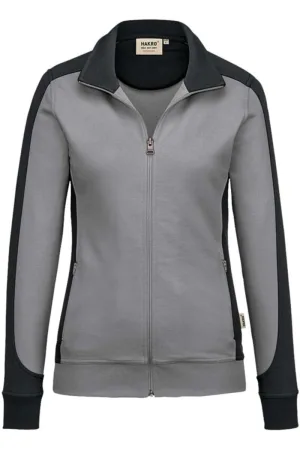 HAKRO  MIKRALINAR® Dames Sweatjacket grijs, Effen