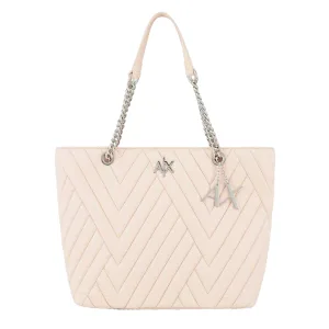 Armani Exchange Gewatteerde Logo Shopper Tas (Naakt)