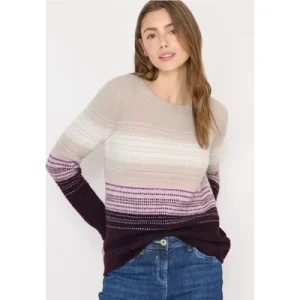 Cecil Dames Trui met verengaren en strepen in Rood