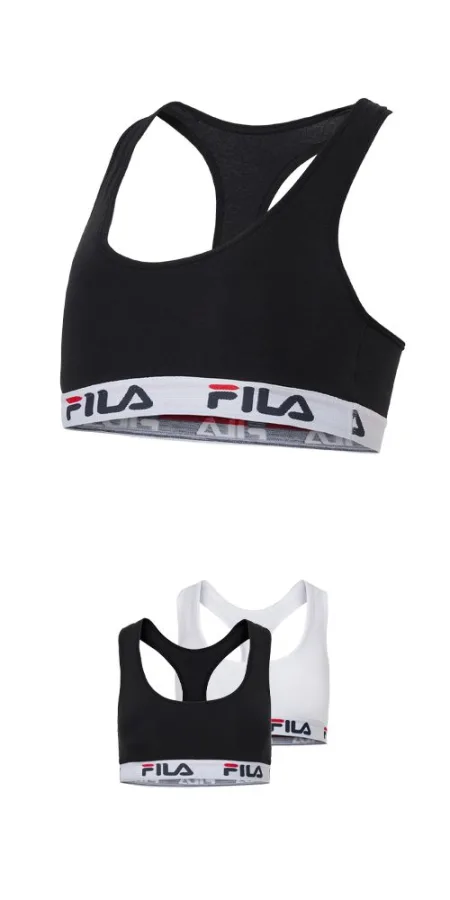 Fila Bralette JUNIOR GIRL BRA naadloos, racerback-rug, onderborstband met logo-opschrift (Set van 2)