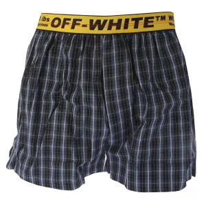 Off White Heren Klassiek Industrieel Geruite Boxershort (Blauw)