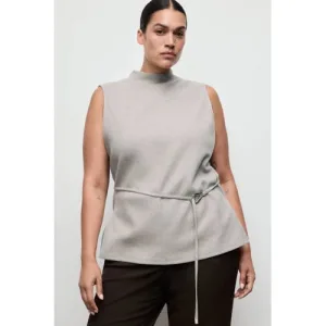 Mango top met col grijs