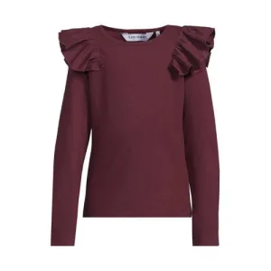 anytime longsleeve met ruches bordeauxrood