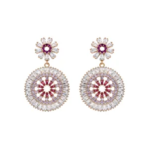 Luxenter Oorbellen met Multicolour Zirkonia afgewerkt in 18K geel goud – Dralio