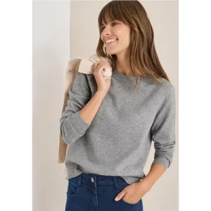 Cecil Dames Zachte trui met ronde hals in Grijs