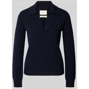 Gant Gebreide pullover van wol met platte kraag en V-hals