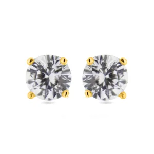 Luxenter Sterling zilveren 925 oorbellen met gerhodineerde briljant zirkonia – Basic