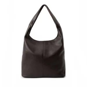 Manfield leren shopper donkerbruin