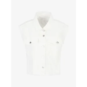Women’s Armani Exchange Sleeveless Denim Jacket in White
