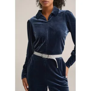 WE Fashion riem met strass zilverkleurig