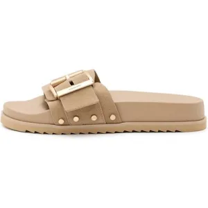 AllSaints Ellie Stud Slider Sand Brown