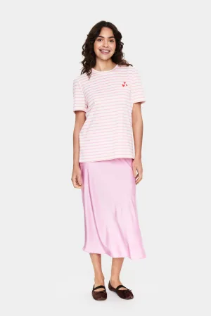 T-shirt Fitted Bonbon White Stripe pink white