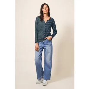 White Stuff Nelly Ls Tee Teal Multi