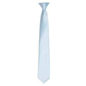 Premier Kleuren Heren Satin Clip Tie (Lichtblauw)