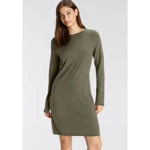 Tamaris Gebreide jurk nonchalante mini-jurk van viscosemix