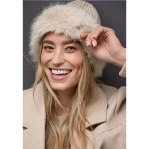 Street One Dames Beanie met imitatiebont in Beige