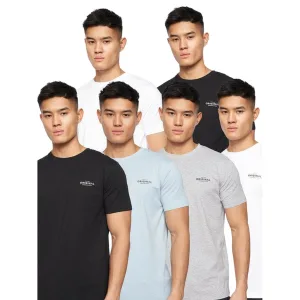 Crosshatch Heren Shivron T-Shirt (Pak van 7) (Veelkleurig)