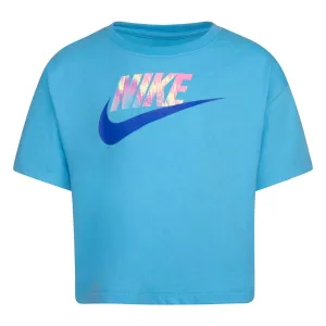 Nike Meisjes Futura T-shirt met digitale opdruk (Blauw/roze)