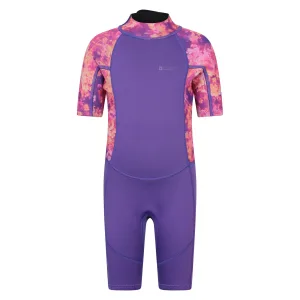 Mountain Warehouse Wetsuit met korte print voor kinderen (Koraal)