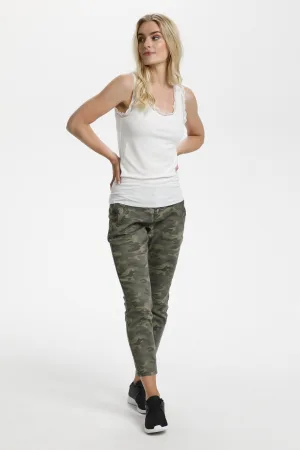 Jersey top Slim fit white