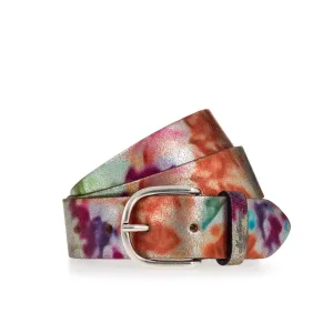 MUSTANG Leren riem Met bloemendruk en sluiting in Zilverkleurig gepolijst, 3,5 cm (1 stuk)