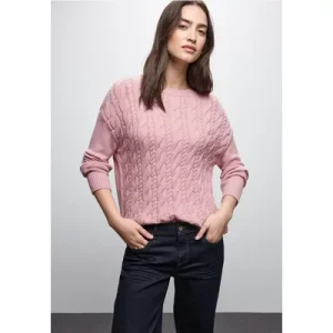 Street One Dames Jumper met kabelpatroon in Roze