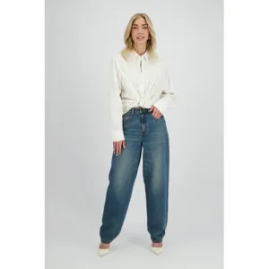 Raizzed high waist barrel jeans medium blue denim