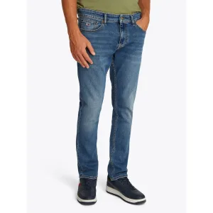 TOMMY JEANS Straight jeans SCANTON SLIM Met merkenlabel van leer achter