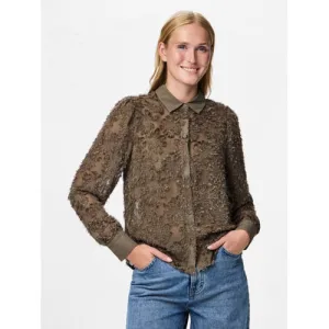 PIECES blouse bruin