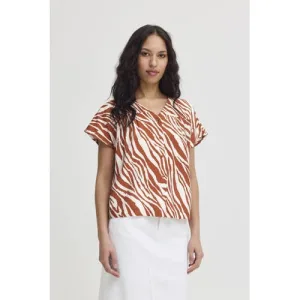 ICHI blouse roodbruin