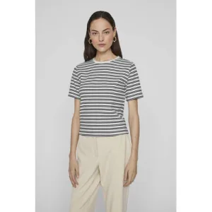 VILA top donkerblauw gebreid