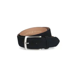 Manfield suède riem donkerblauw