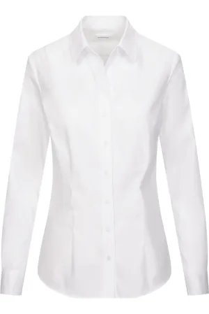 Seidensticker Dames Overhemd wit, Effen