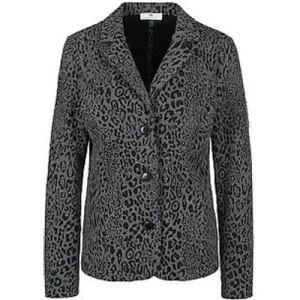 Jersey blazer luipaardjacquard Van Peter Hahn grijs
