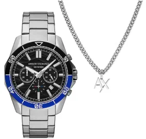 Armani Exchange Spencer Heren Zilveren Horloge AX7166SET