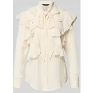 Lauren Ralph Lauren Regular fit strikblouse met volants, model ‘CHALON’