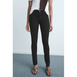 Mango high waist skinny jeans black denim