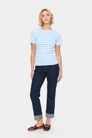 T-shirt Regular fit Airy Blue White Stripe light blue