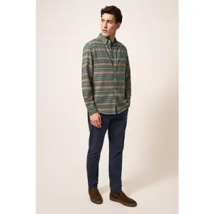 White Stuff Wilne Stripe Shirt Khaki Green