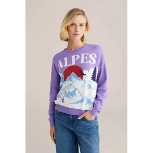 WE Fashion gebreide trui paars