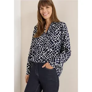 Cecil Dames Gedessineerde blouse in Blauw